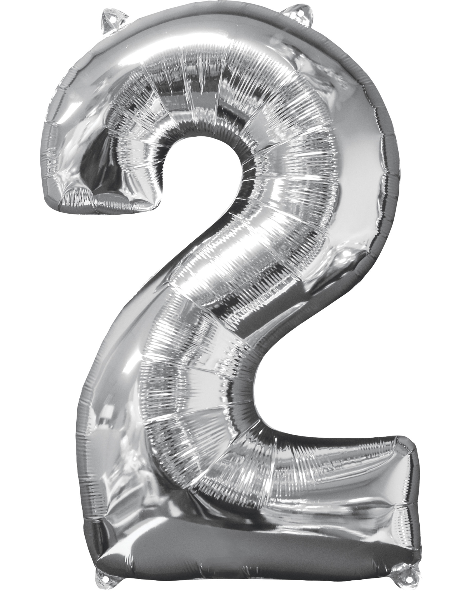 Folieballon zilver cijfer 2 66 cm