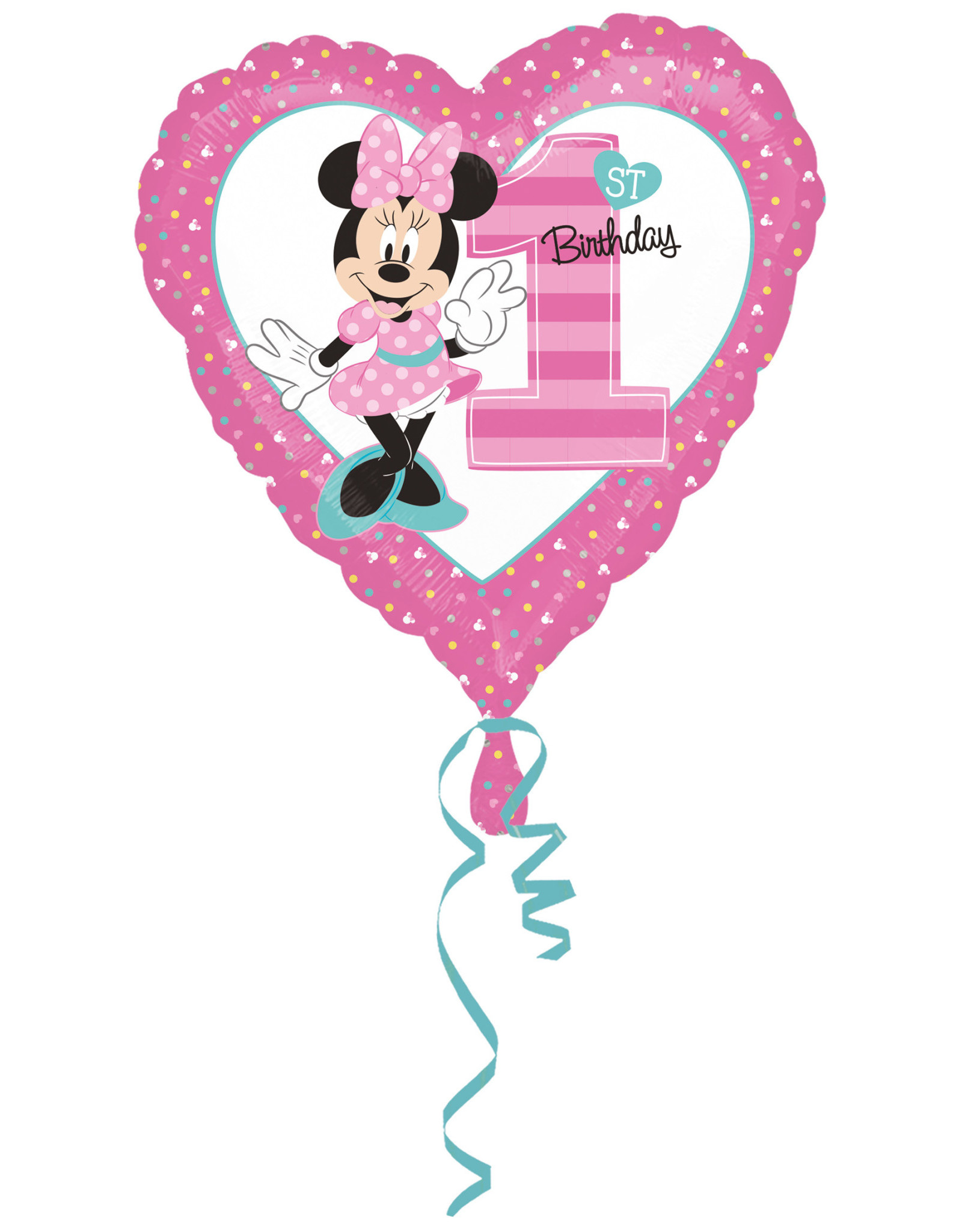 Amscan folieballon 1st birthday Minnie Mouse 43 cm