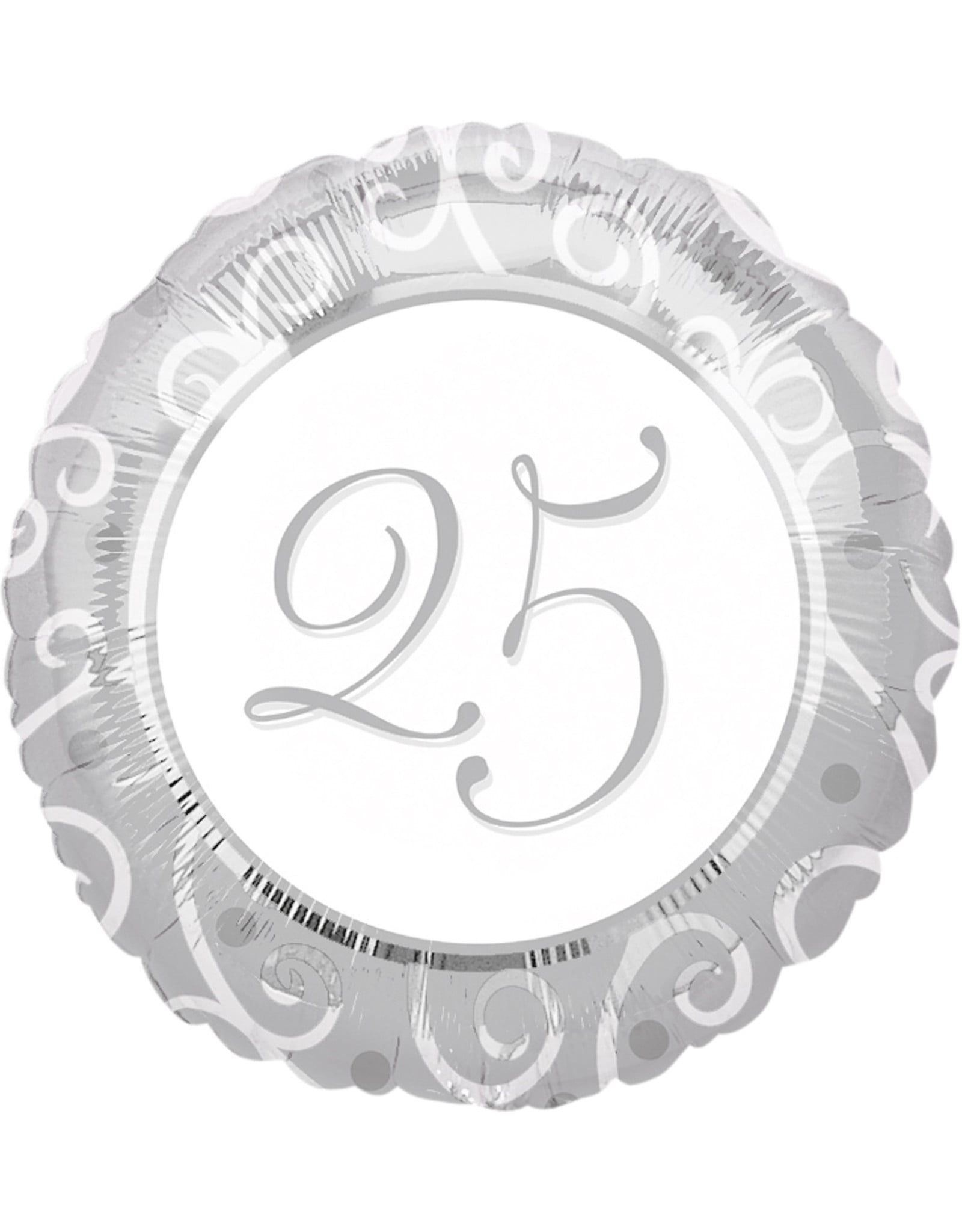 Folieballon 25th anniversary 43 cm