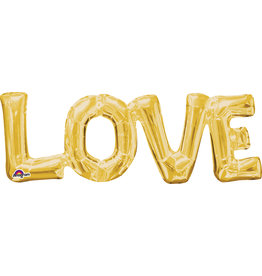 Amscan folieballon Air-filled goud Love