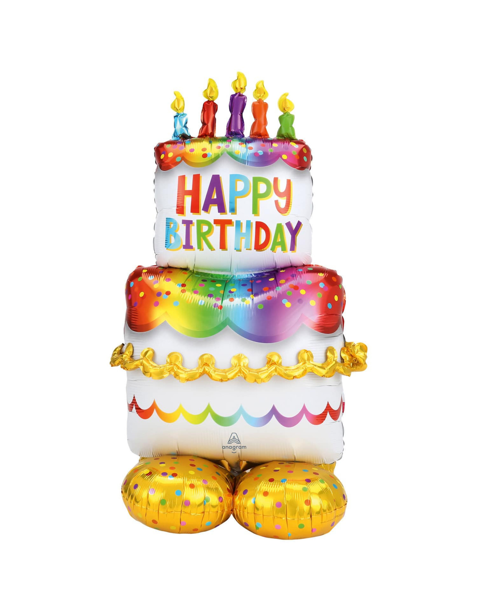Folieballon airloonz happy birthday taart 134 cm