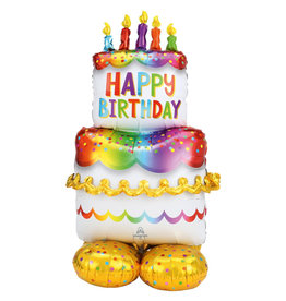 Folieballon airloonz happy birthday taart 134 cm