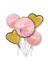 Folieballonpakket OH BABY! Roze goud 5-delig Folieballonpakket OH BABY! Roze goud 5-delig