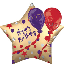 Amscan folieballon multi-shape happy birthday satin look