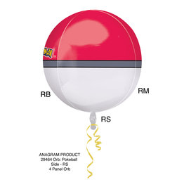 Folieballon orbz pokemonball 38 x 40 cm
