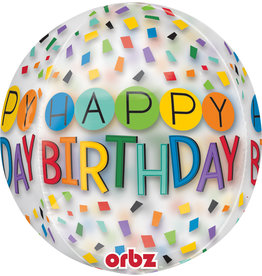 Amscan folieballon orbz confetti stijl happy birthday