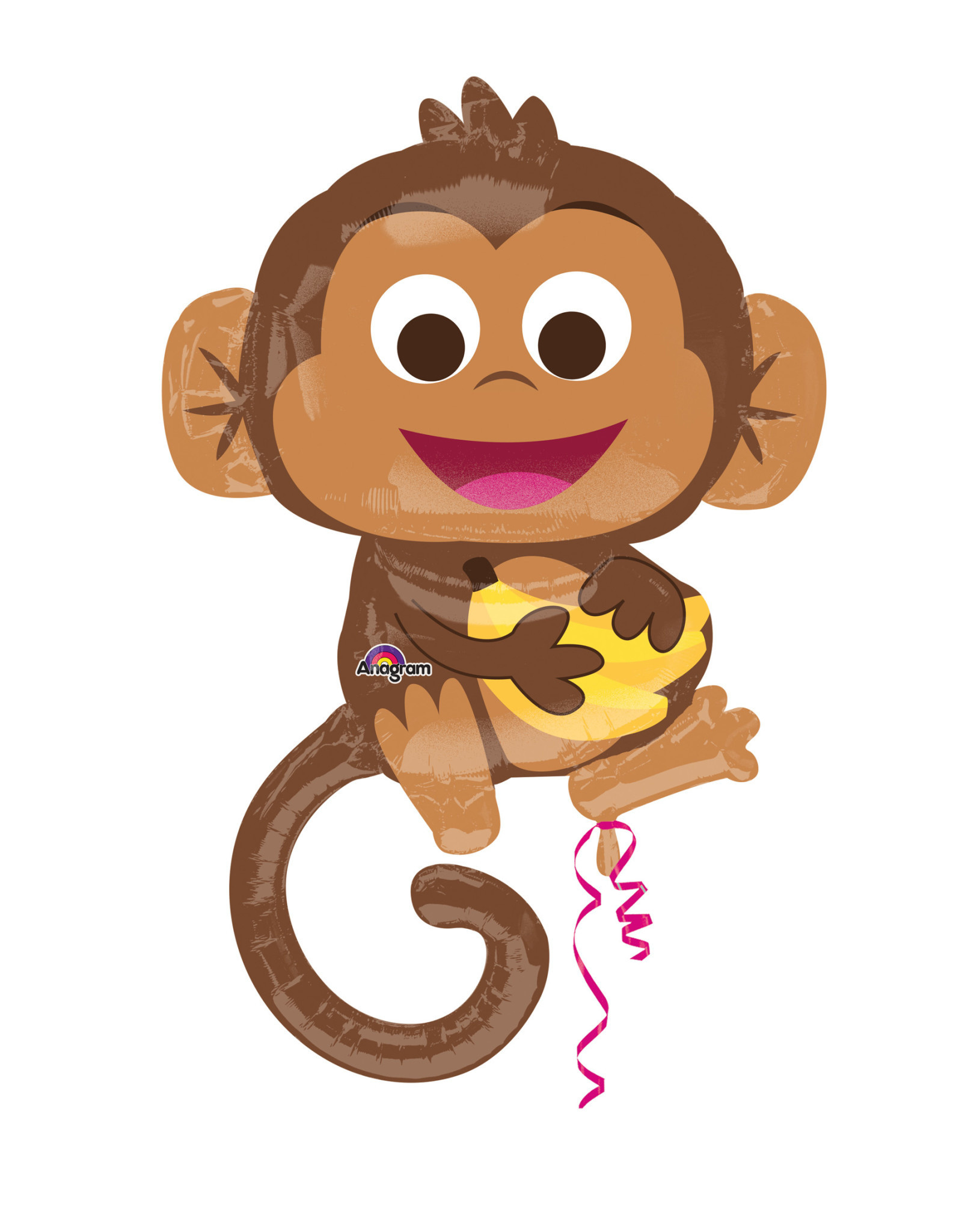 Folieballon supershape blije aap 63 x 91 cm