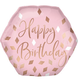 Amscan folieballon supershape happy birthday rose gold 58 x 55 cm