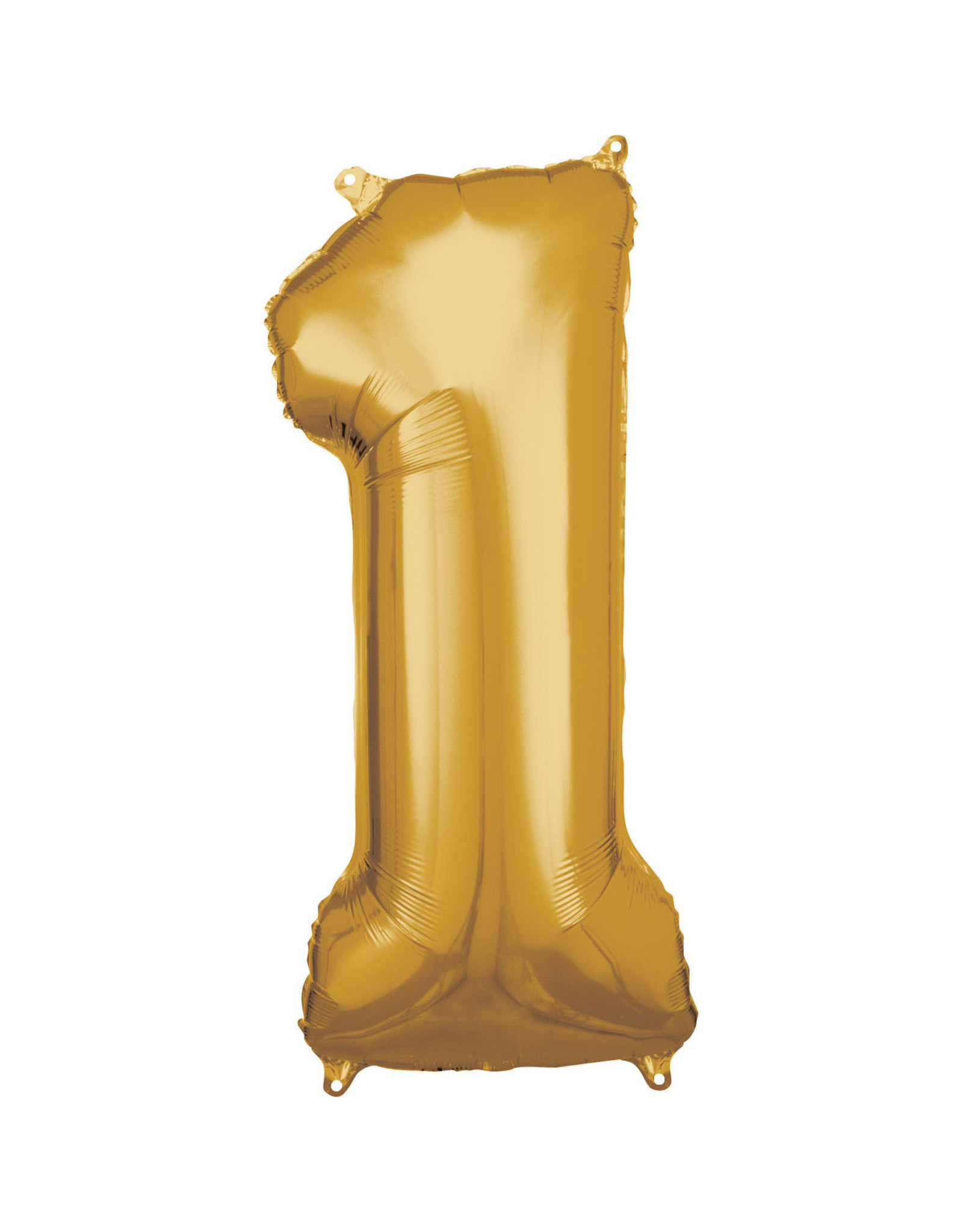 Folieballon goud cijfer 1 86 cm