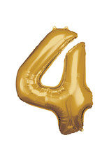Folieballon goud cijfer 4 86 cm