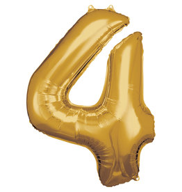 Folieballon goud cijfer 4 86 cm