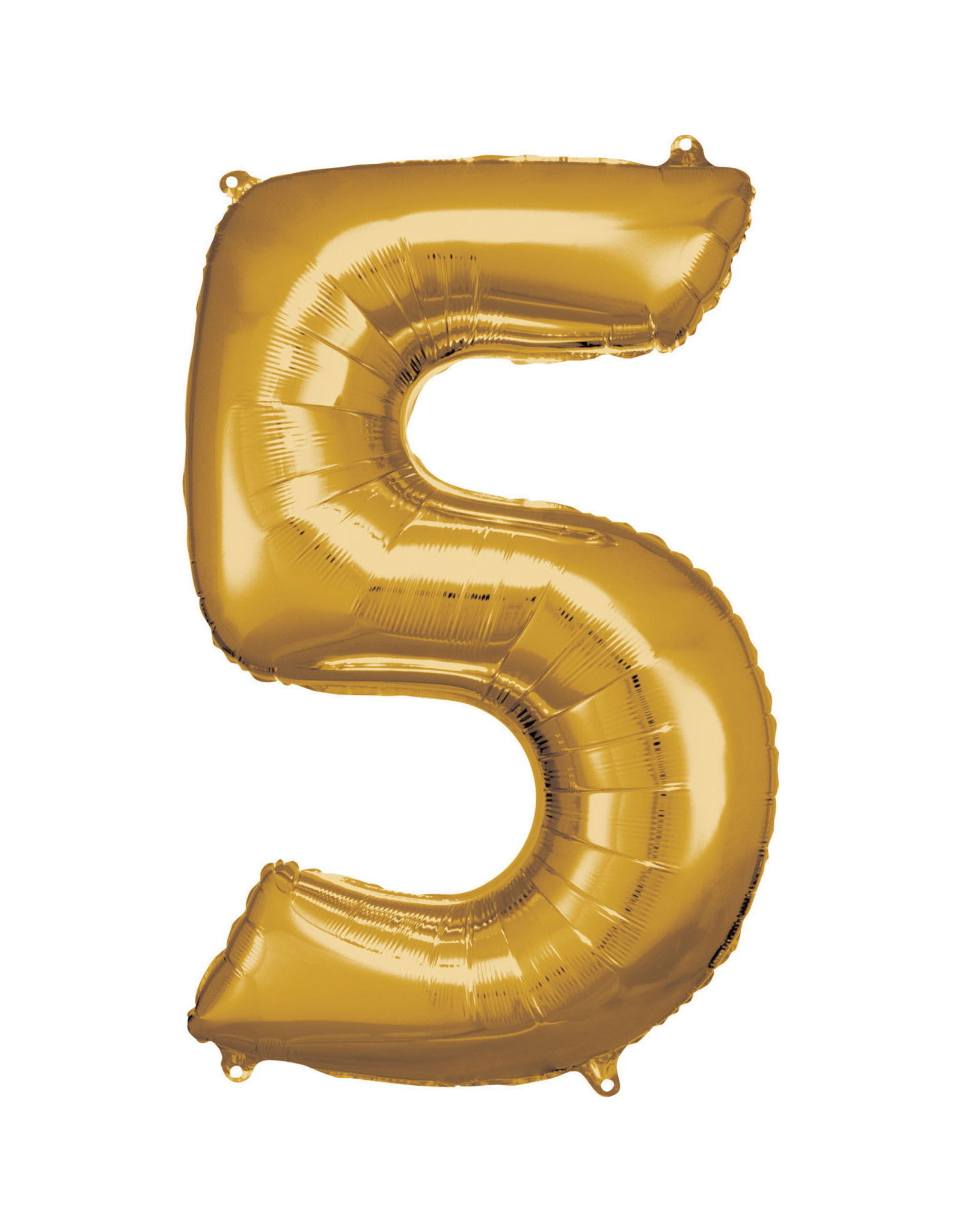 Folieballon goud cijfer 5 86 cm