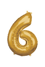Folieballon goud cijfer 6 86 cm Folieballon goud cijfer 6 86 cm