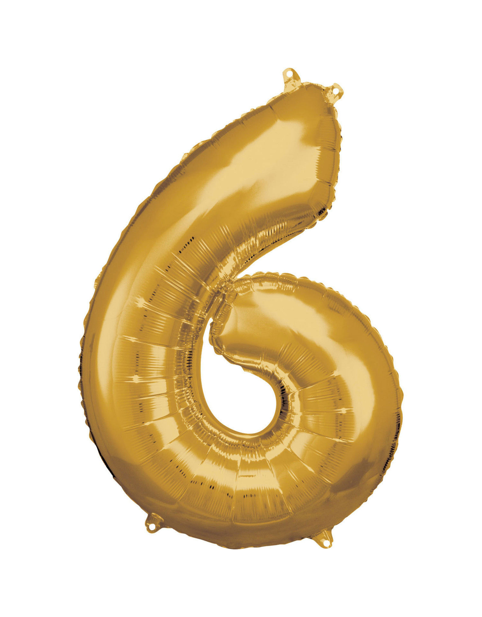 Folieballon goud cijfer 6 86 cm