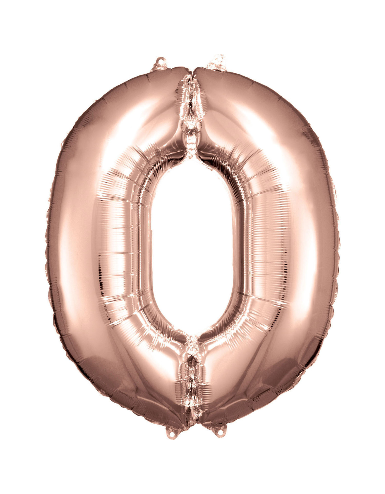 Folieballon rose goud cijfer 0 86 cm