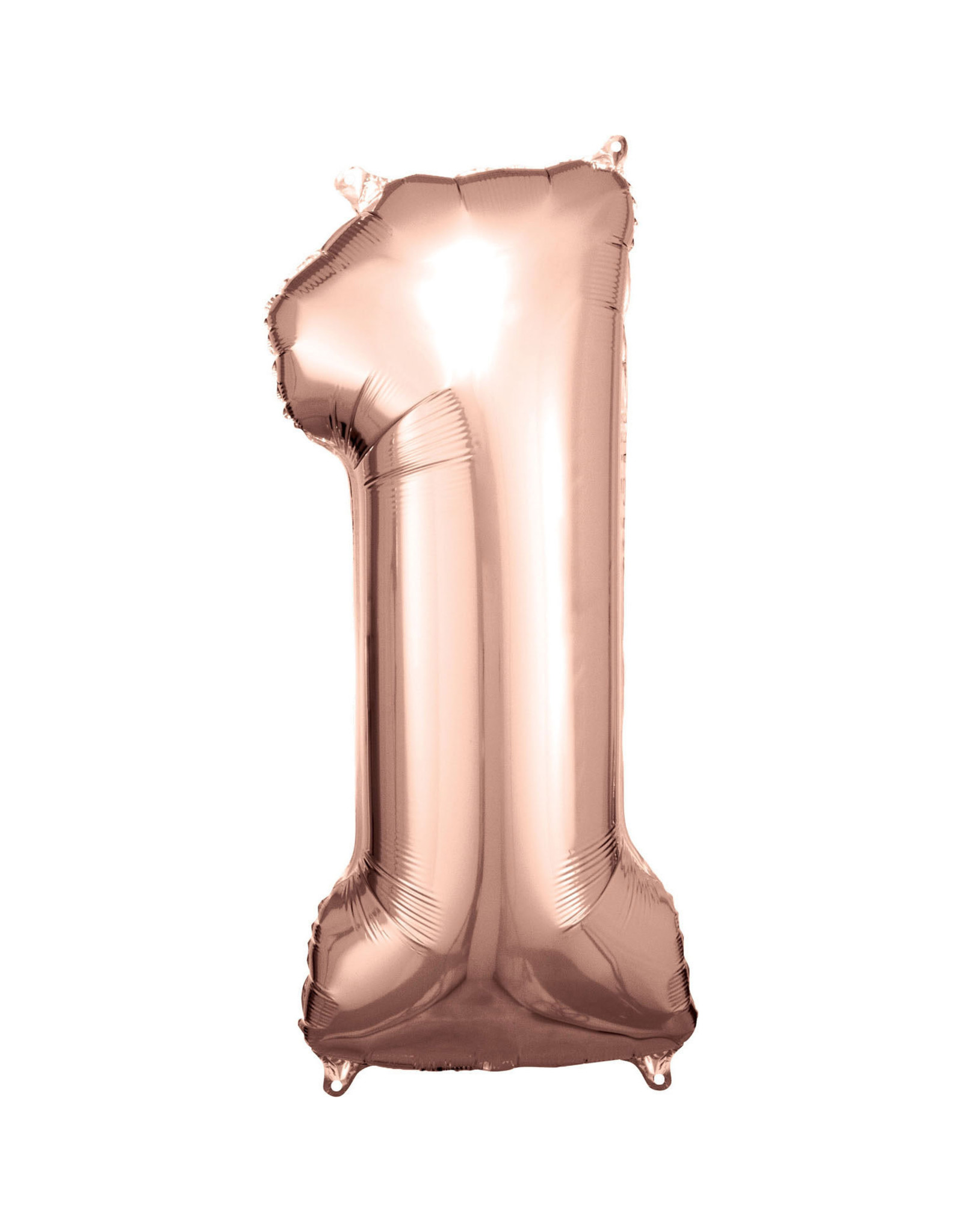 Folieballon rose goud cijfer 1 86 cm