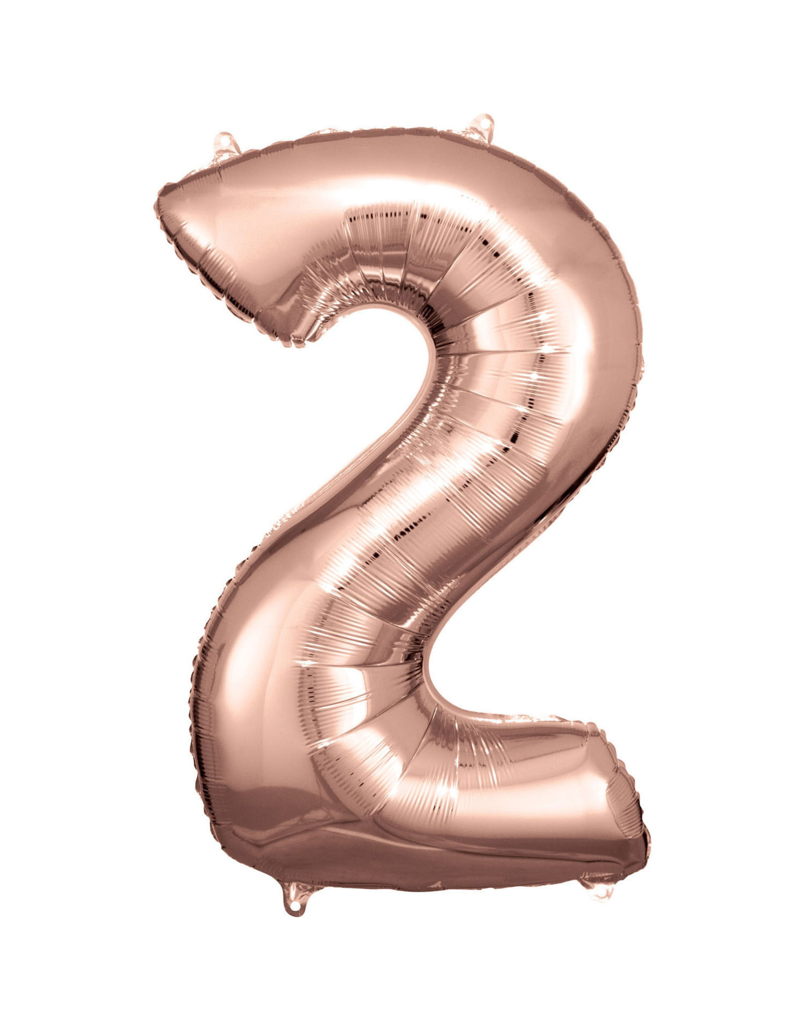Folieballon rose goud cijfer 2 86 cm