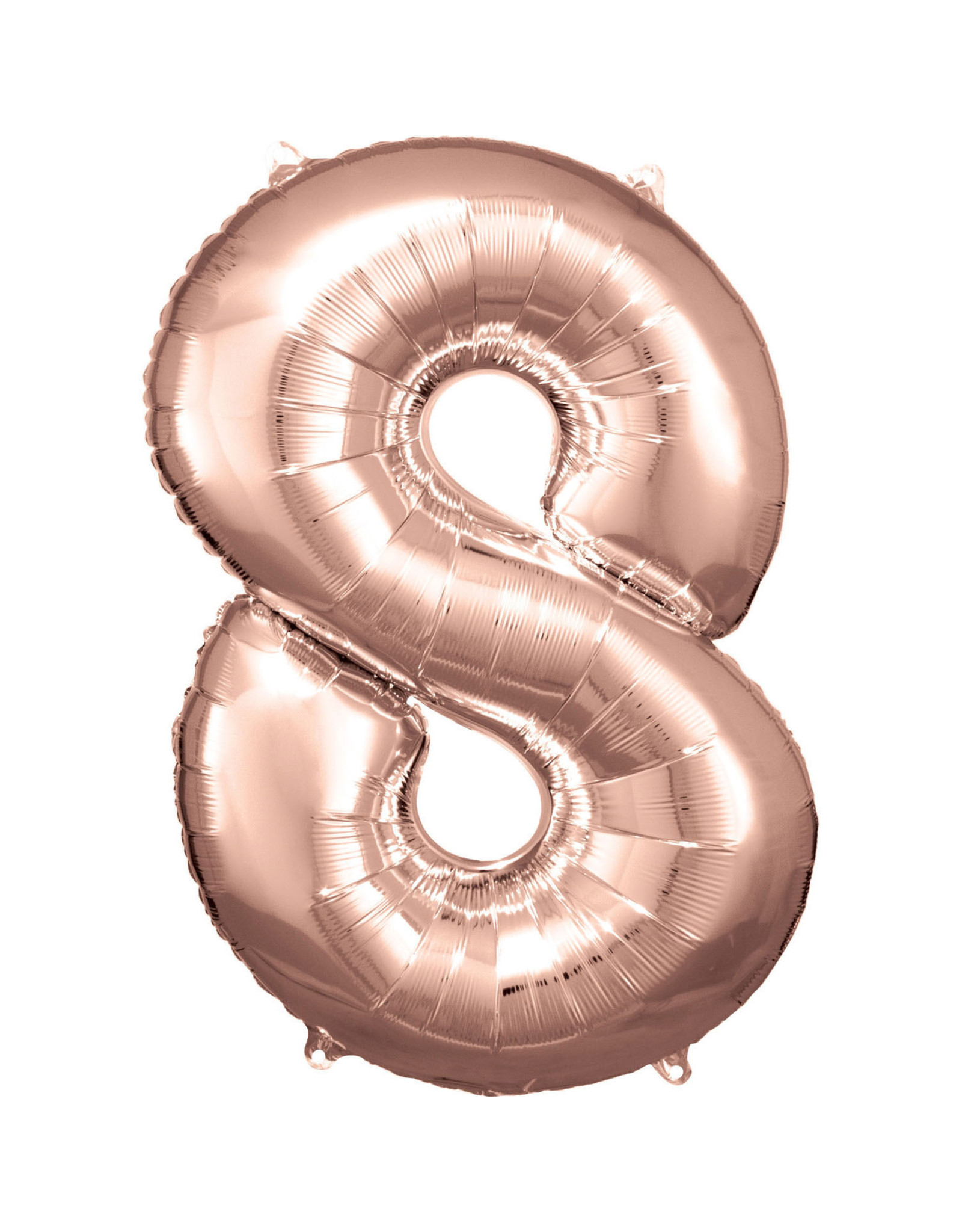 Folieballon rose goud cijfer 8 86 cm