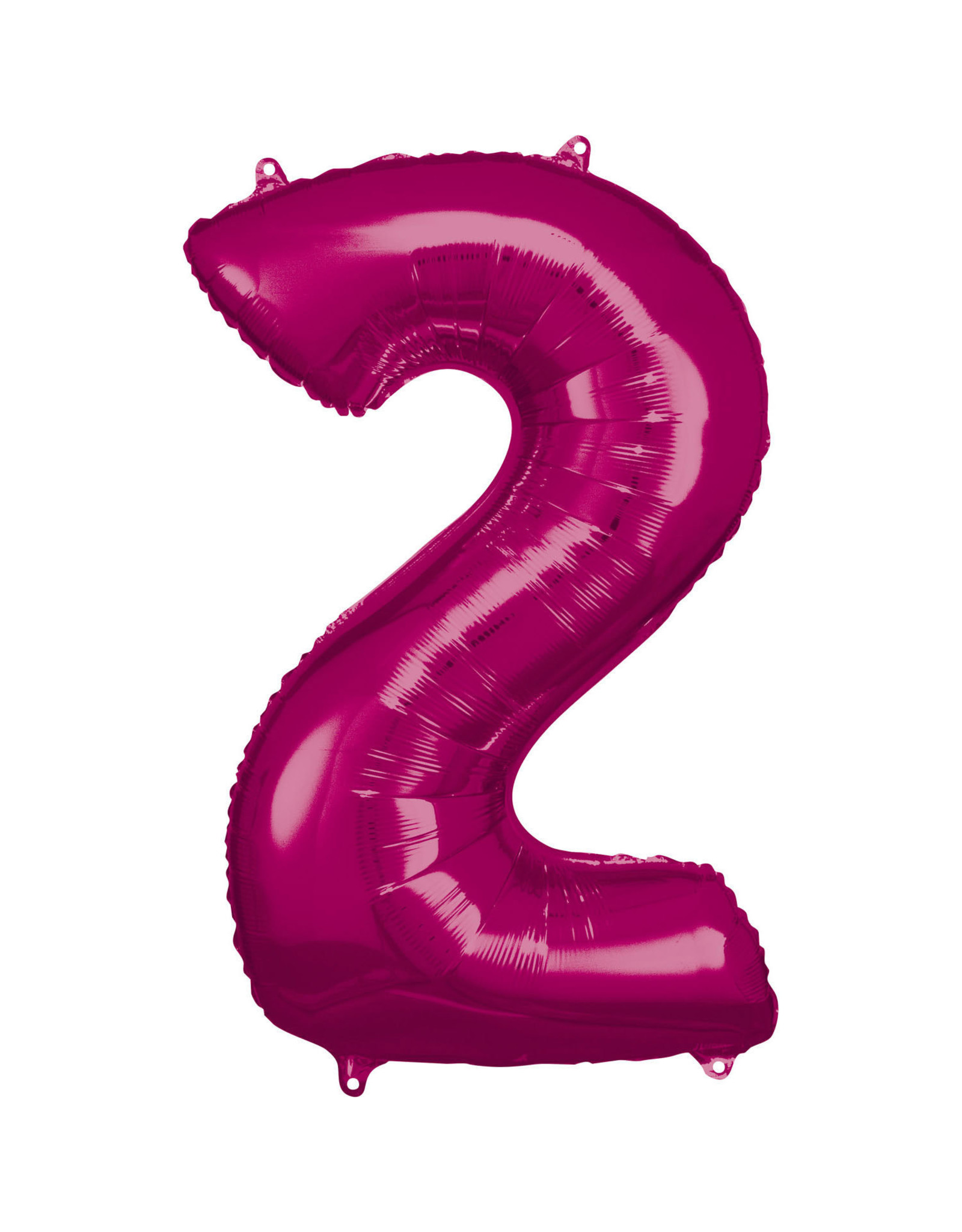 Folieballon fuchsia cijfer 2 86 cm