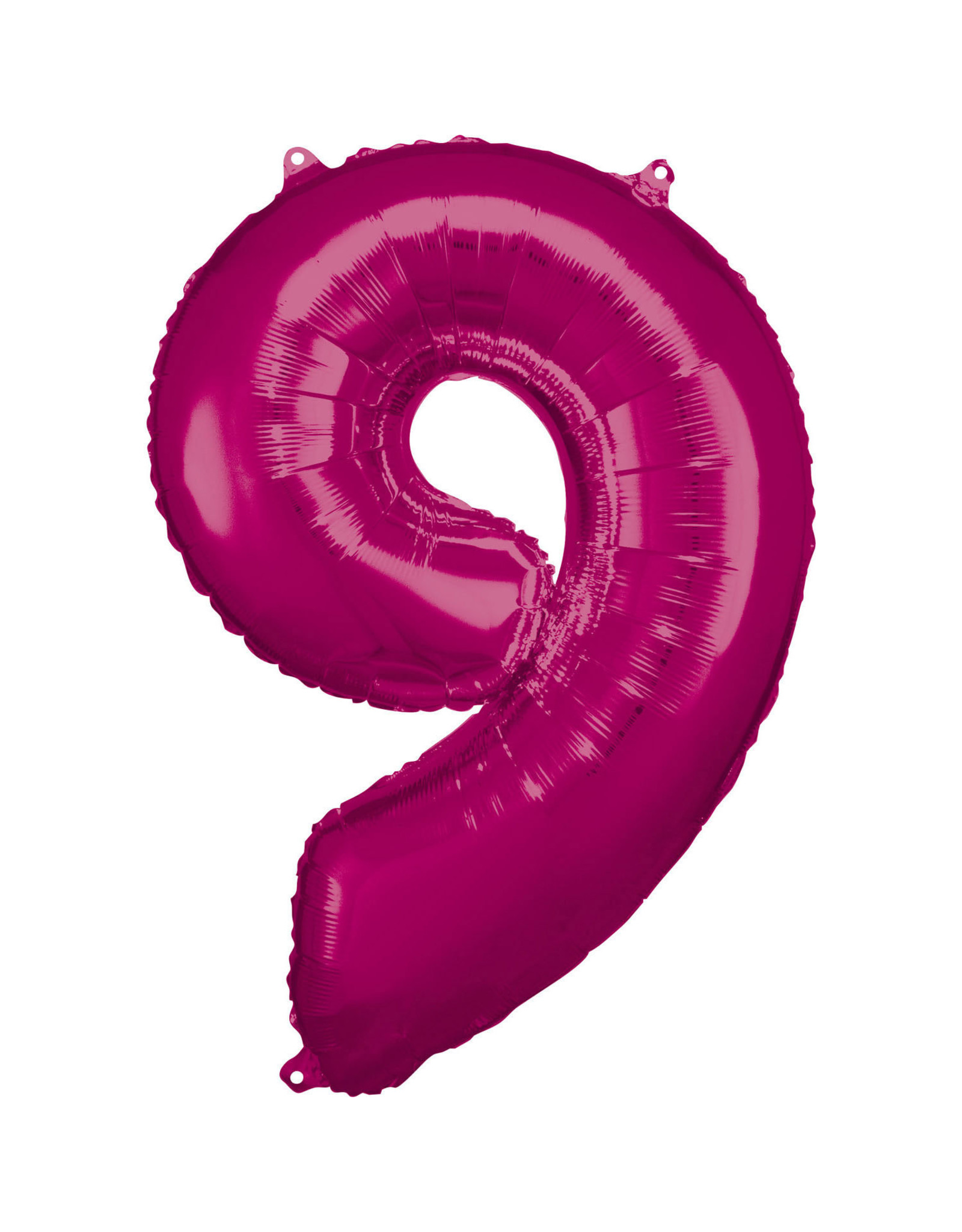 Folieballon fuchsia cijfer 9 86 cm