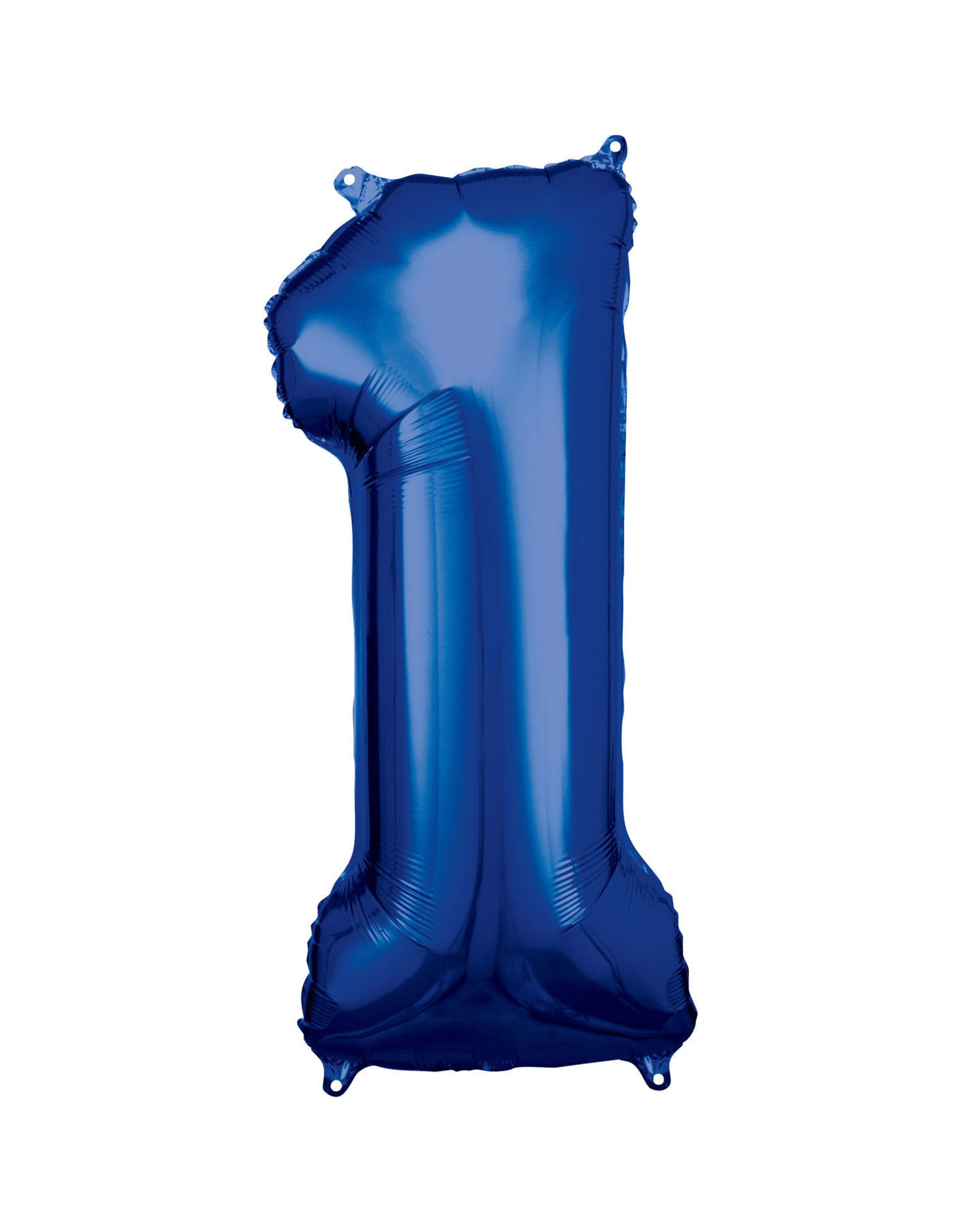 Folieballon blauw cijfer 1 86 cm