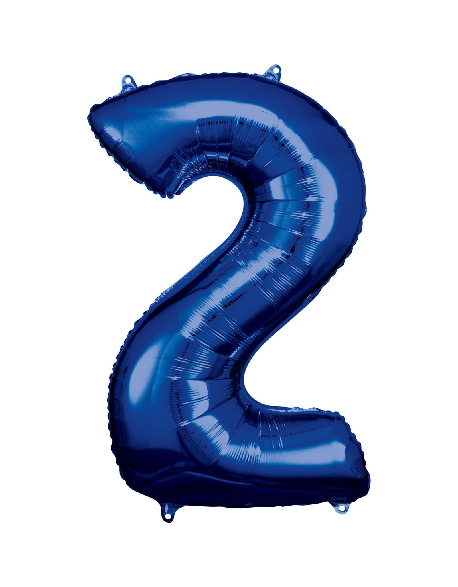 Folieballon blauw cijfer 2 86 cm