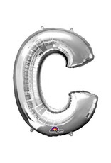 Amscan folieballon zilver letter C 86 cm
