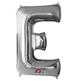 Amscan folieballon zilver letter E 86 cm