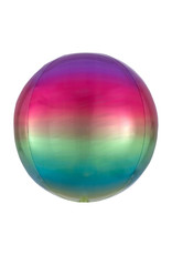 Folieballon orbz regenboogkleuren 38 x 40 cm