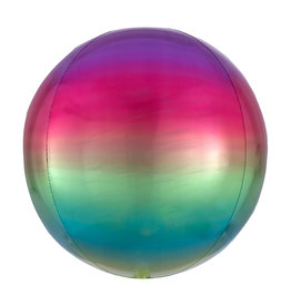 Folieballon orbz regenboogkleuren 38 x 40 cm