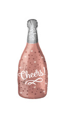 Folieballon champagnefles rose goud cheers 25 x 66 cm