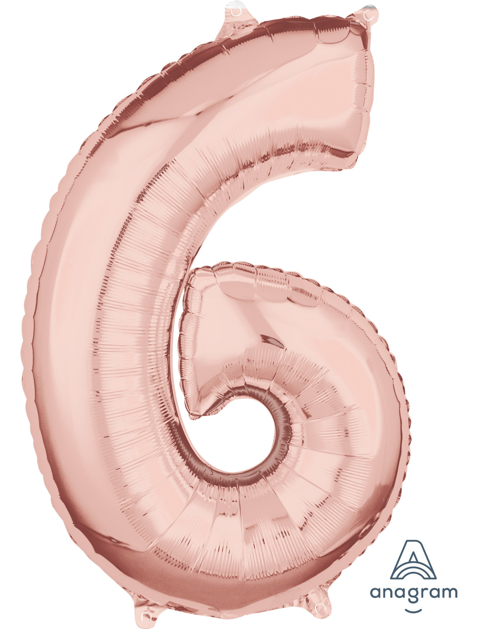 Folieballon rose goud cijfer 6 66 cm