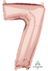 Folieballon rose goud cijfer 7 66 cm Folieballon rose goud cijfer 7 66 cm