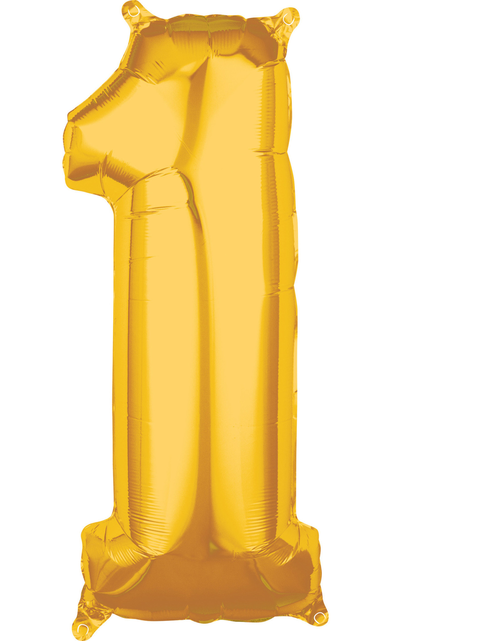 Folieballon goud cijfer 1 66 cm