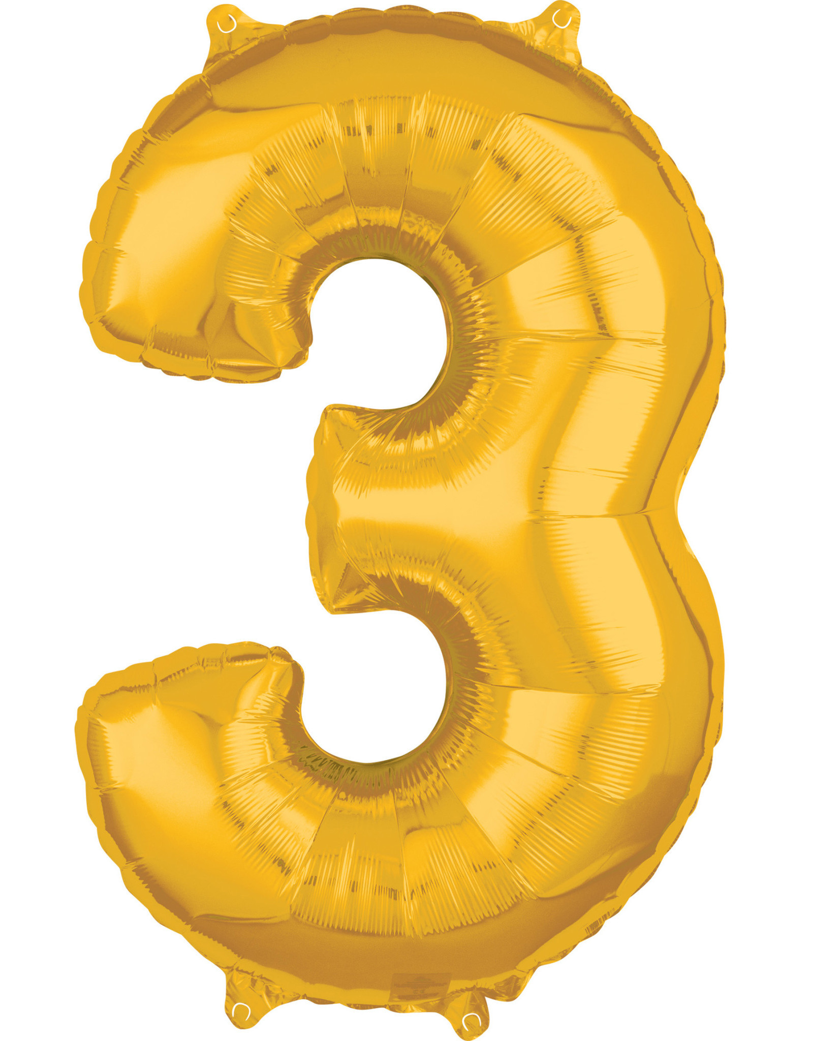 Folieballon goud cijfer 3 66 cm