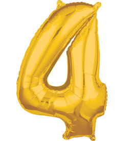 Folieballon goud cijfer 4 66 cm