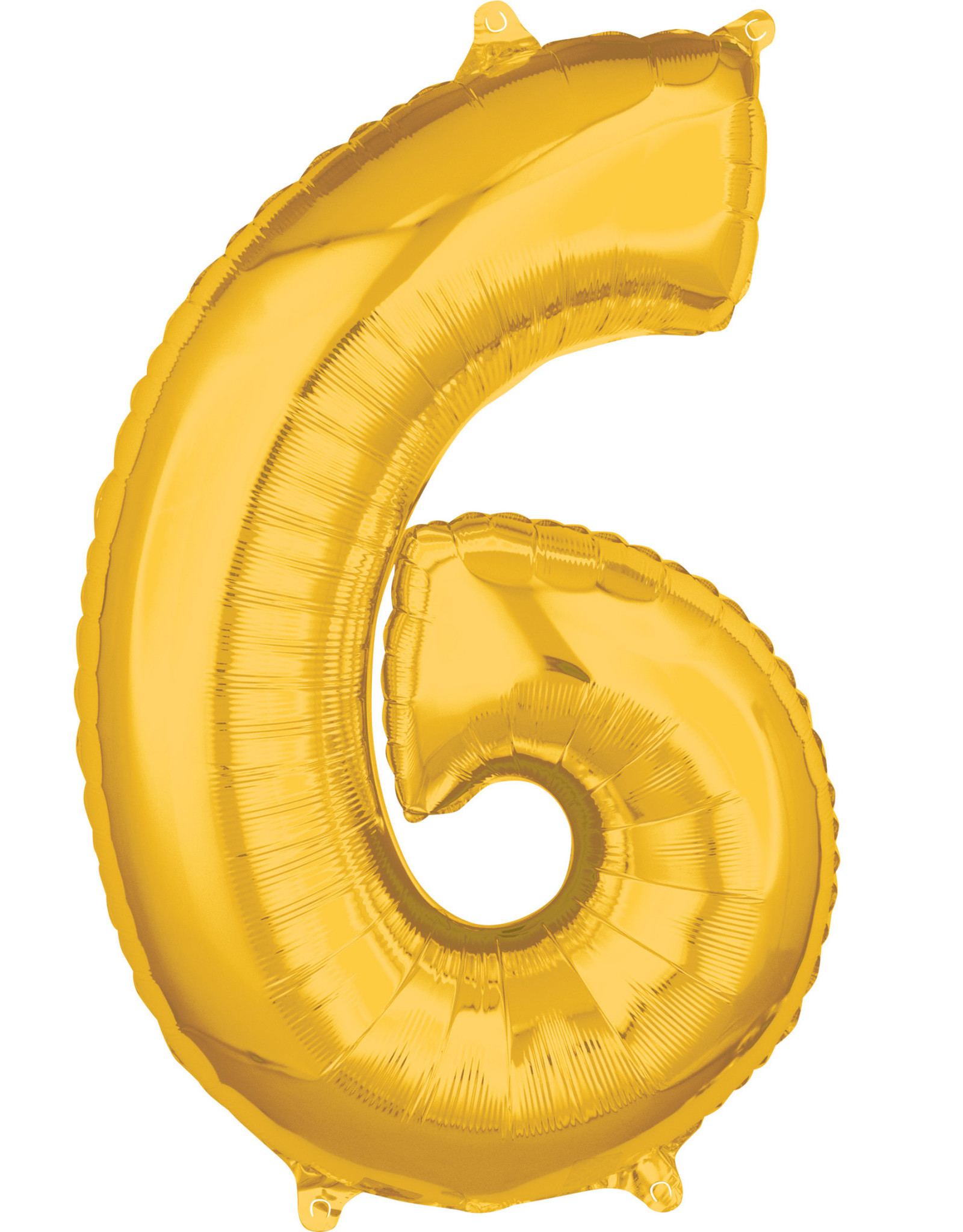 Folieballon goud cijfer 6 66 cm