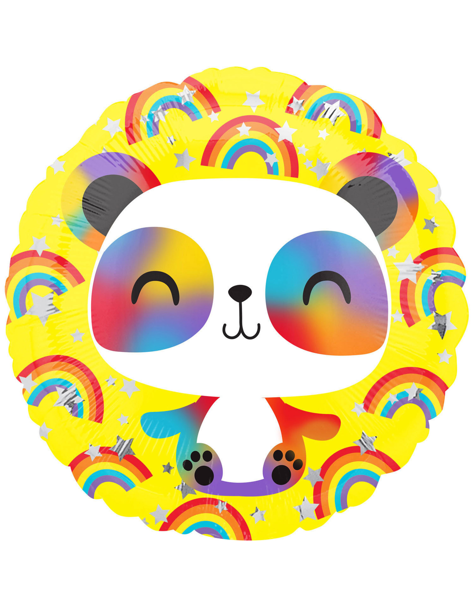 Amscan folieballon panda regenboog 46 cm