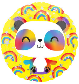 Amscan folieballon panda regenboog 46 cm