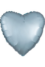 Folieballon pastel blauw vorm hart 43 cm