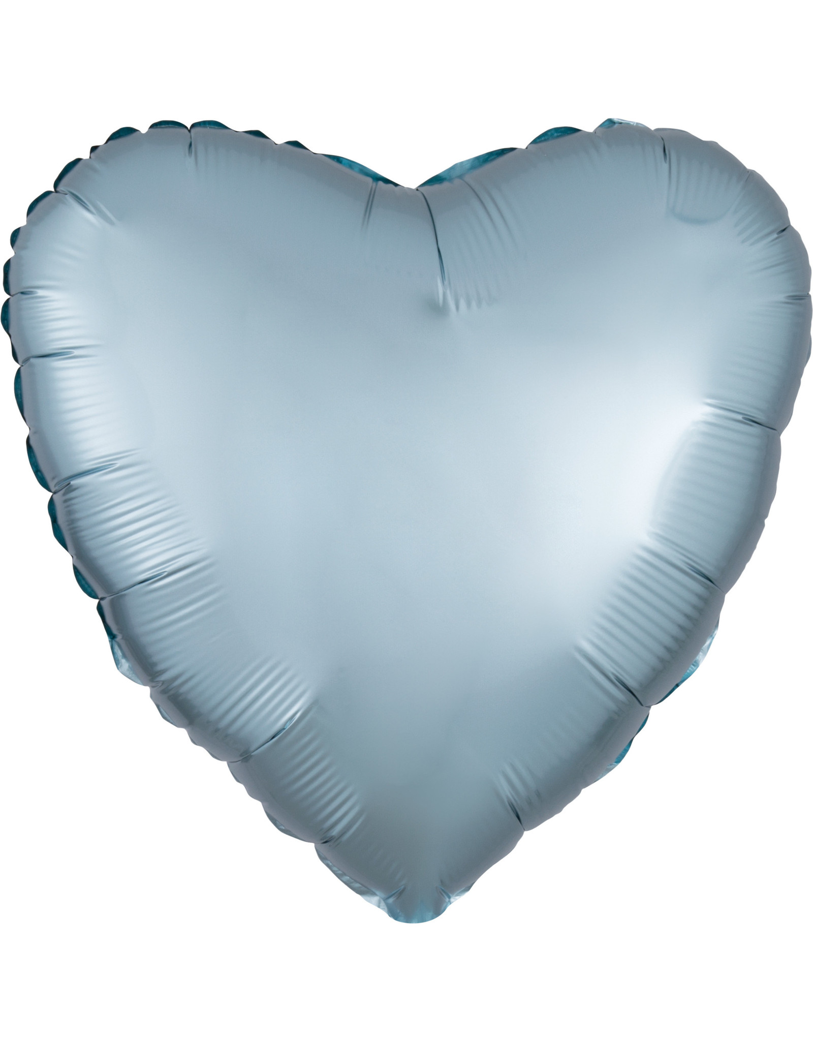 Folieballon pastel blauw vorm hart 43 cm