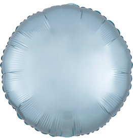 Folieballon pastel blauw vorm rond 43 cm