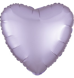 Folieballon lila vorm hart 43 cm