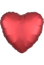 Folieballon donkerrood vorm hart 43 cm