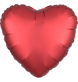 Amscan folieballon donkerrood vorm hart 43 cm