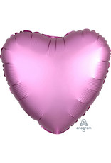 Folieballon flamingo roze vorm hart 43 cm