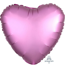 Folieballon flamingo roze vorm hart 43 cm