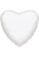 Folieballon wit hart 43 cm