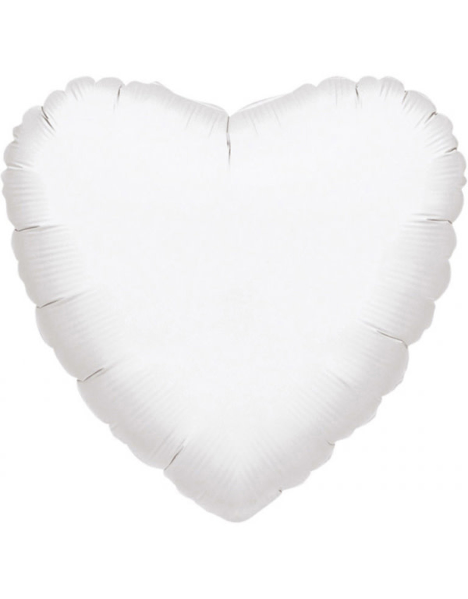 Folieballon wit hart 43 cm