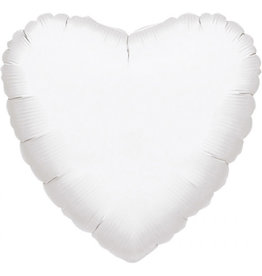 Folieballon wit hart 43 cm